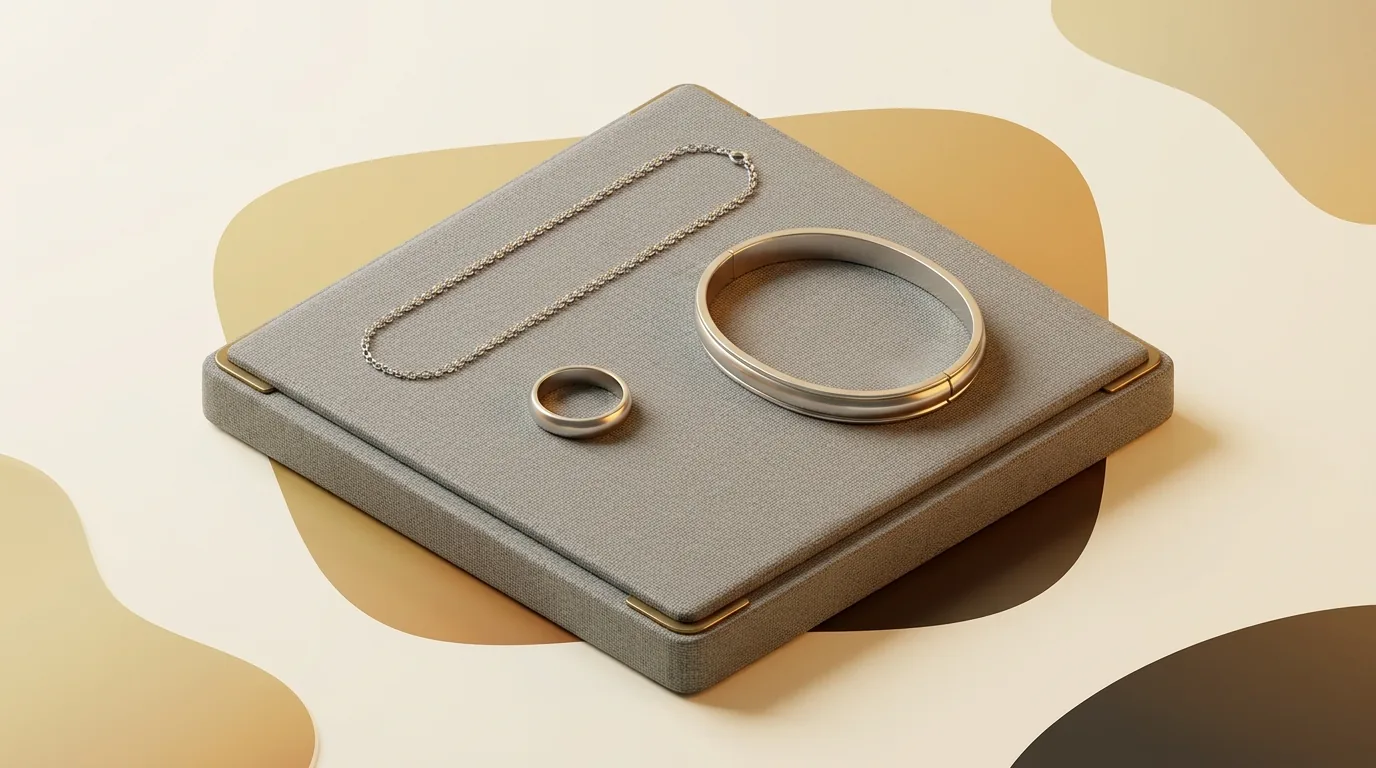 Bijoux en argent : chaîne, bague et bracelet