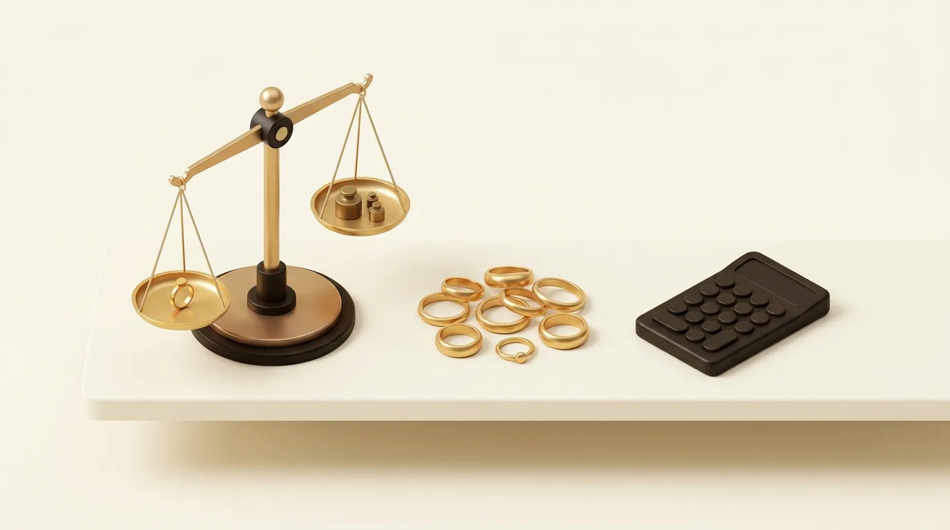 Calcul de la valeur de l'or : poids × pureté × cours du jour